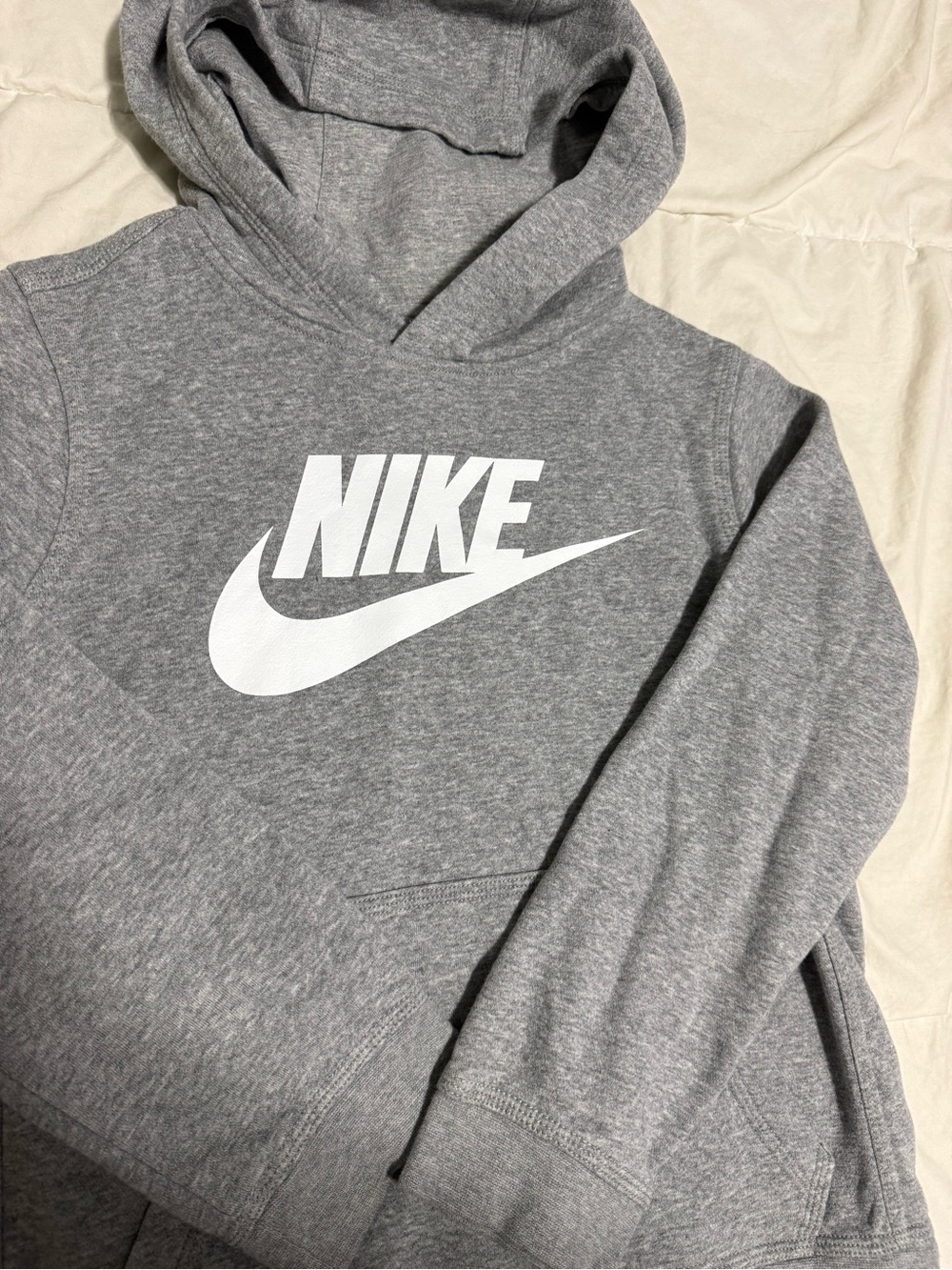Nike Gray Hoodie with White Swoosh Logo